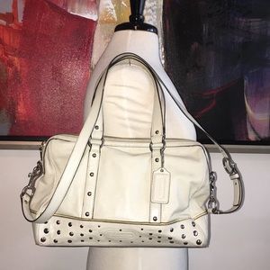 Gorgeous and Real Coach cream leather bag